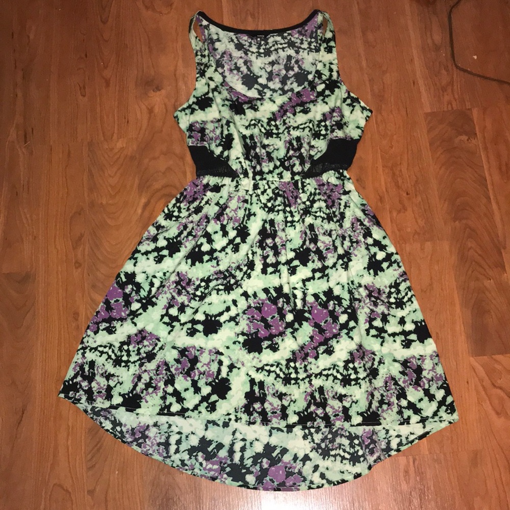 Mesh cut out high low Hurley dress